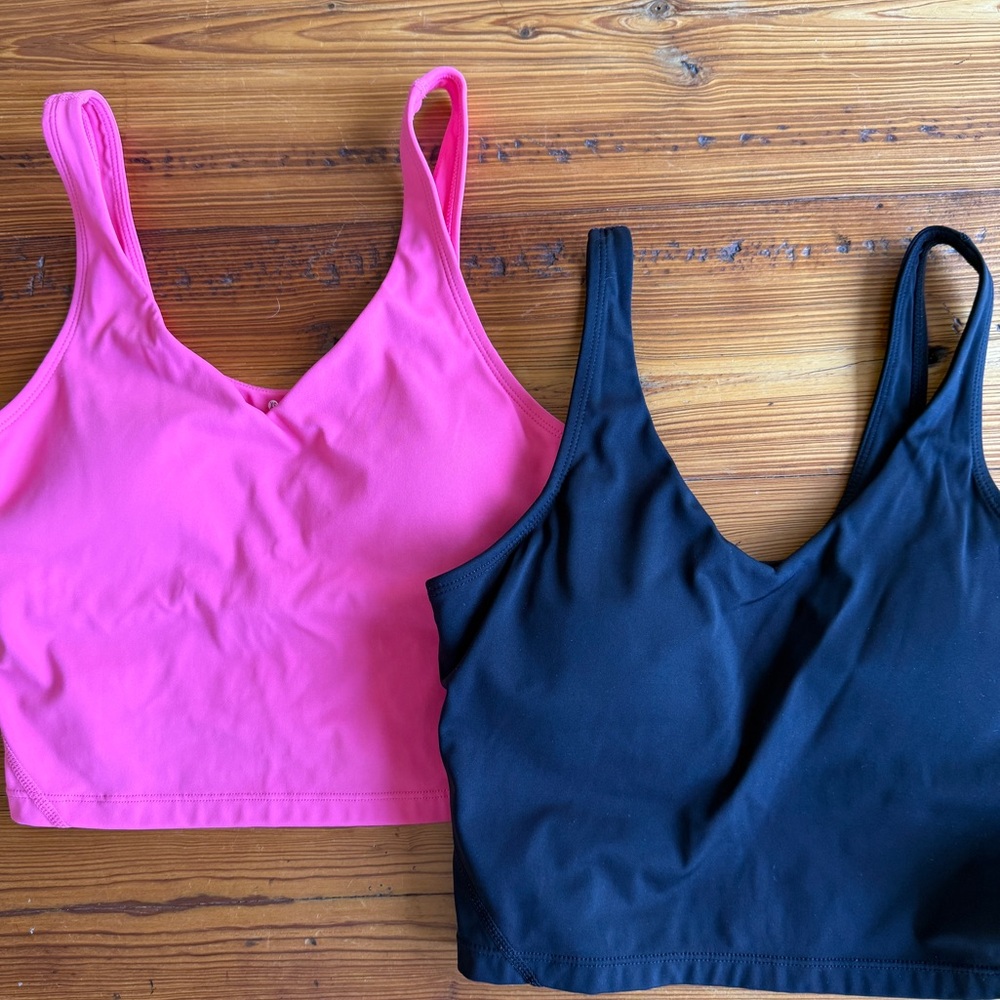 The Gym People Longline Sports Bra 2 pink and black Women’s x small